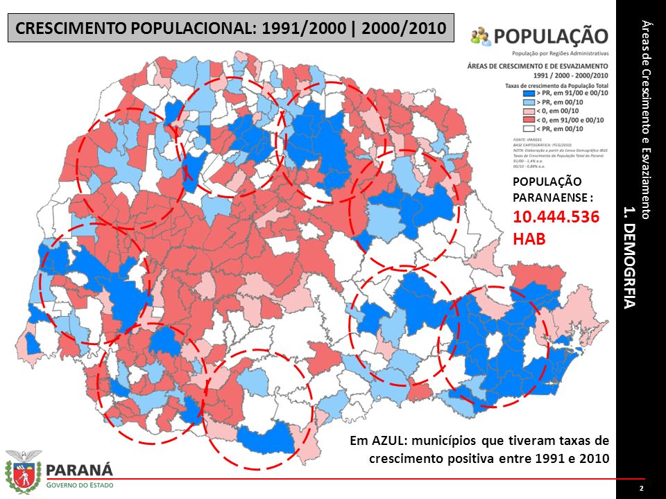 CRESCIMENTO POPULACIONAL: 1991/2000 | 2000/2010