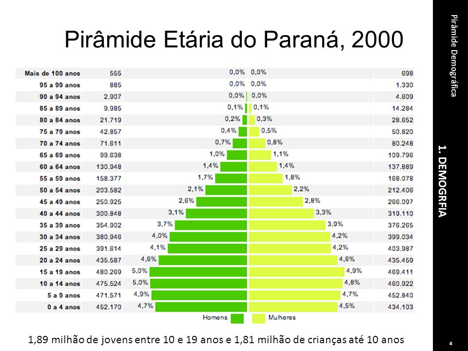 Pirâmide Etária do Paraná, 2000