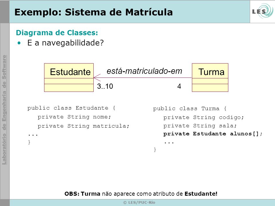 Exemplo: Sistema de Matrícula