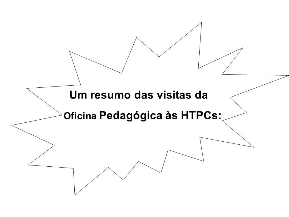 Um resumo das visitas da Oficina Pedagógica às HTPCs: