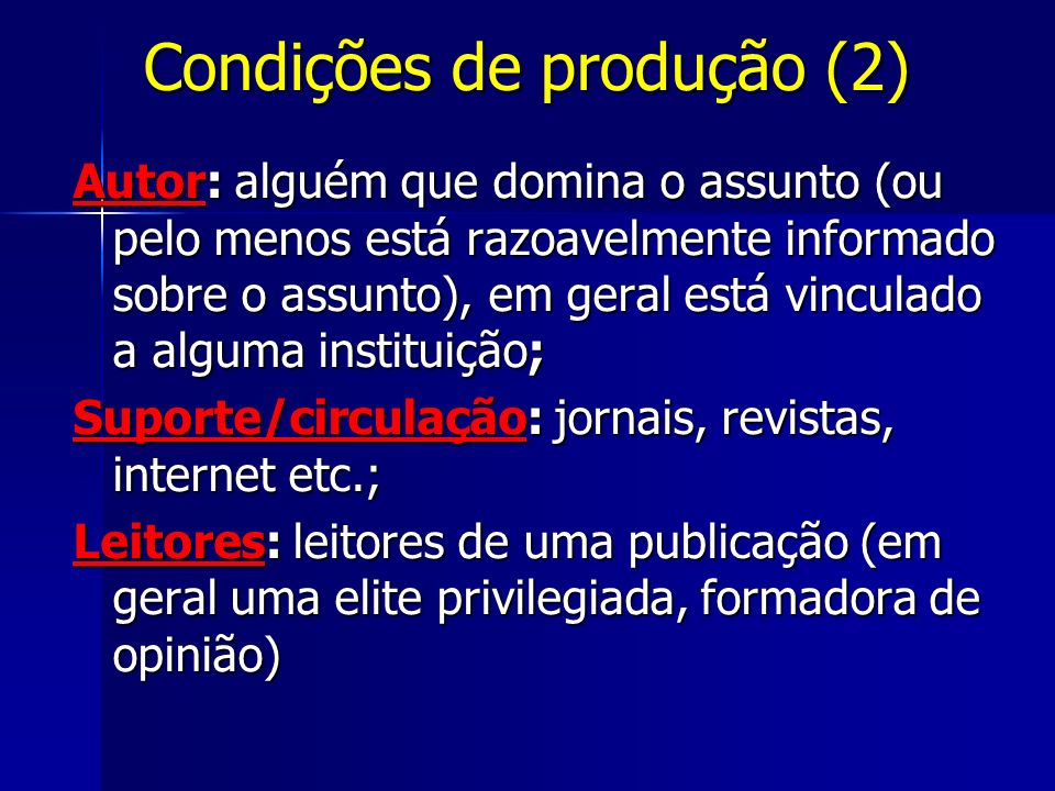Condições de produção (2)