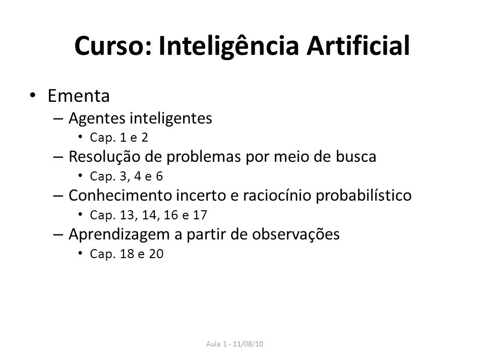 Curso: Inteligência Artificial