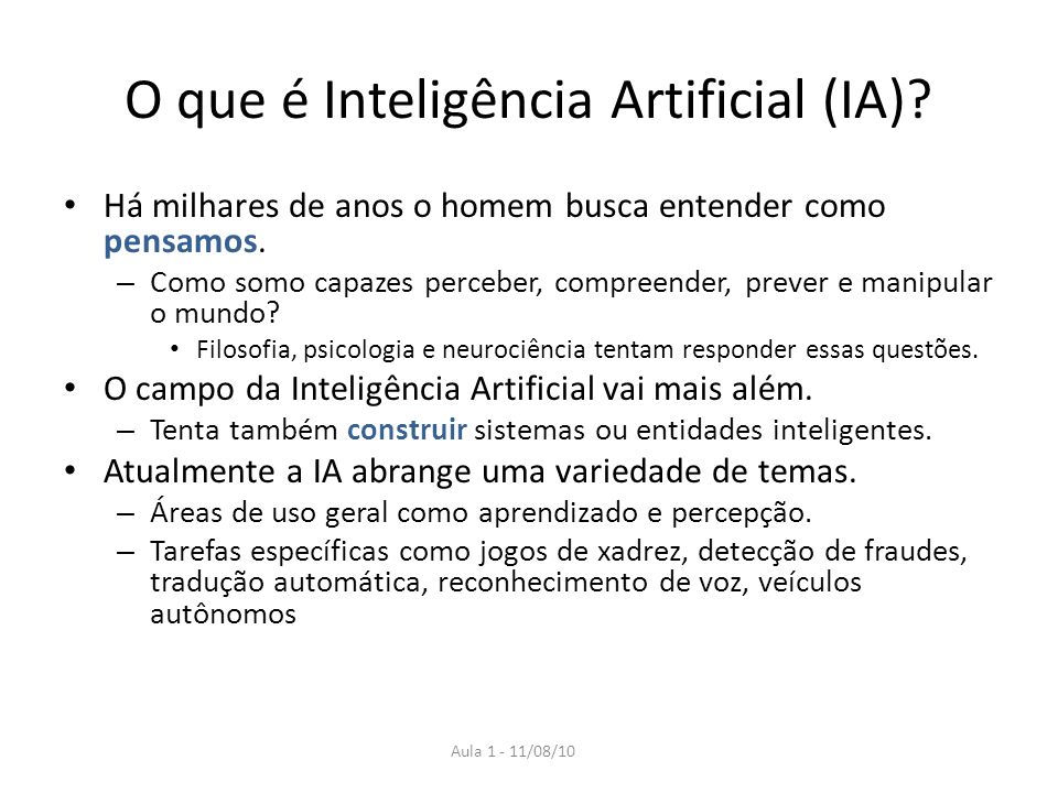 O que é Inteligência Artificial (IA)