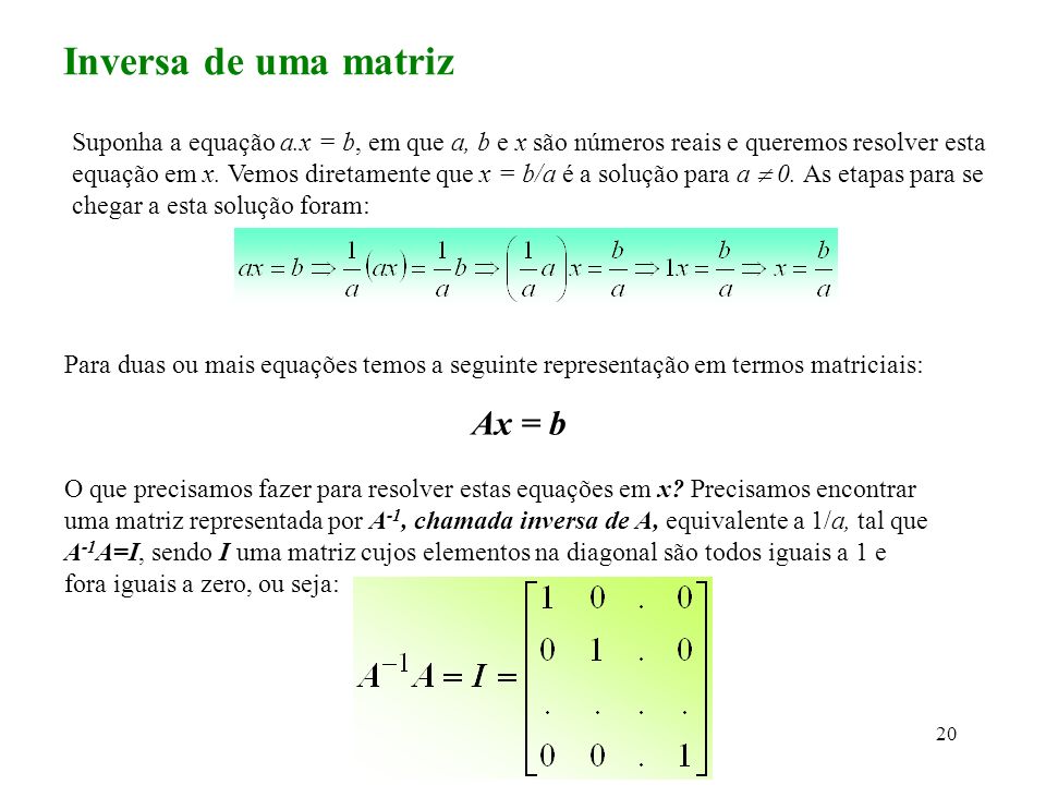 Inversa de uma matriz Ax = b