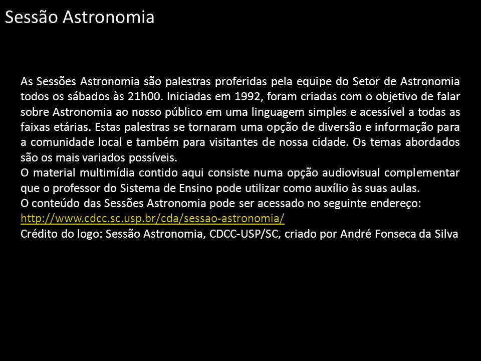 Sessão Astronomia