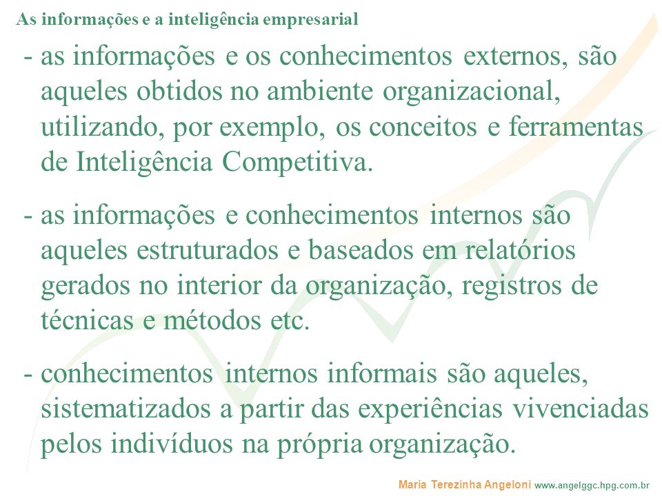 As informações e a inteligência empresarial