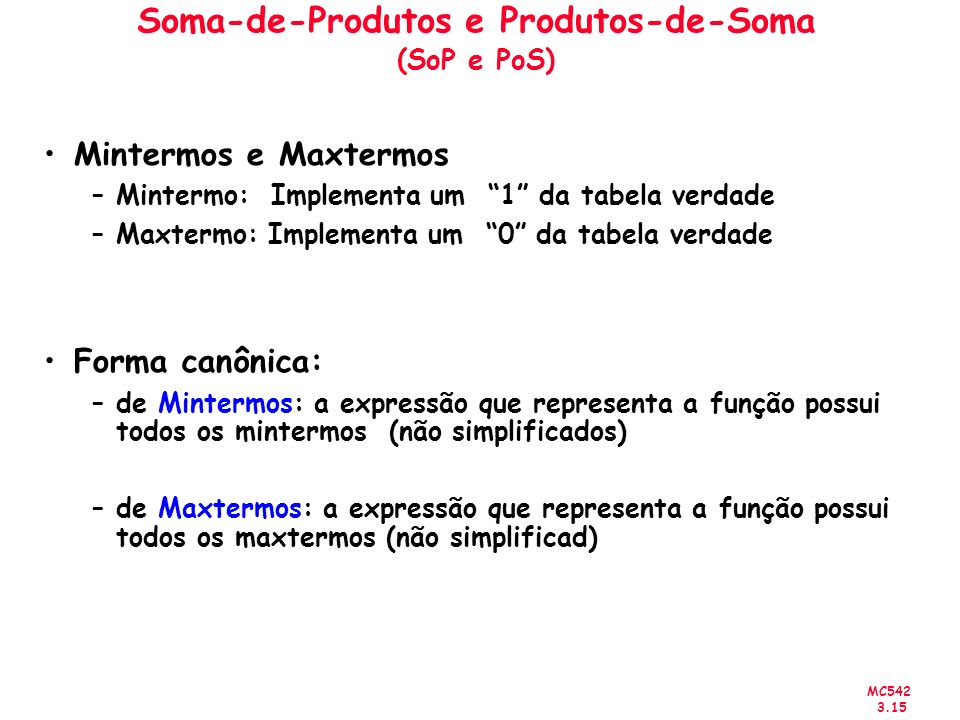 Soma-de-Produtos e Produtos-de-Soma (SoP e PoS)