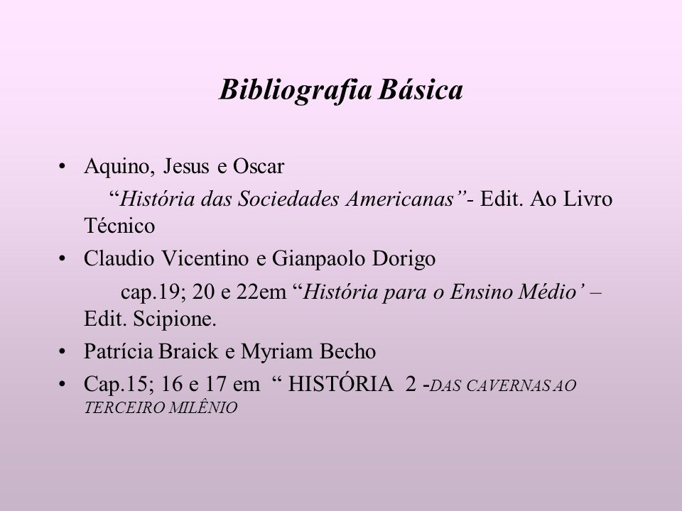 Bibliografia Básica Aquino, Jesus e Oscar
