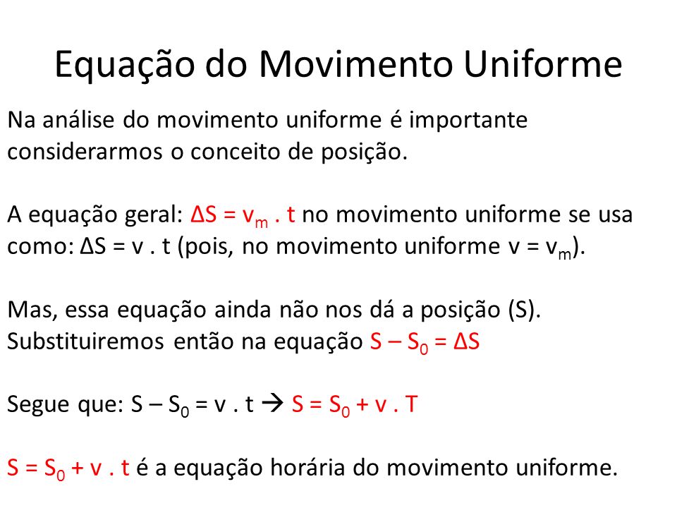 Equação do Movimento Uniforme