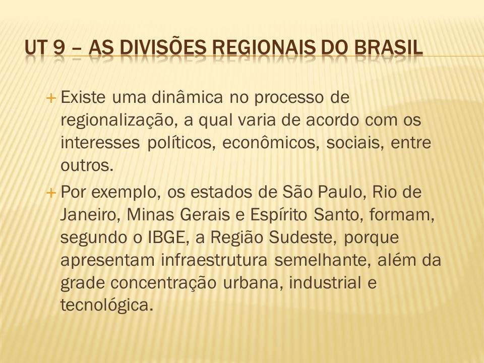 UT 9 – As divisões regionais do Brasil