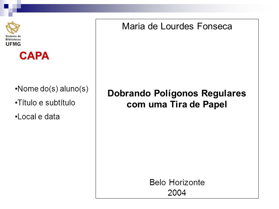 CAPA Maria de Lourdes Fonseca