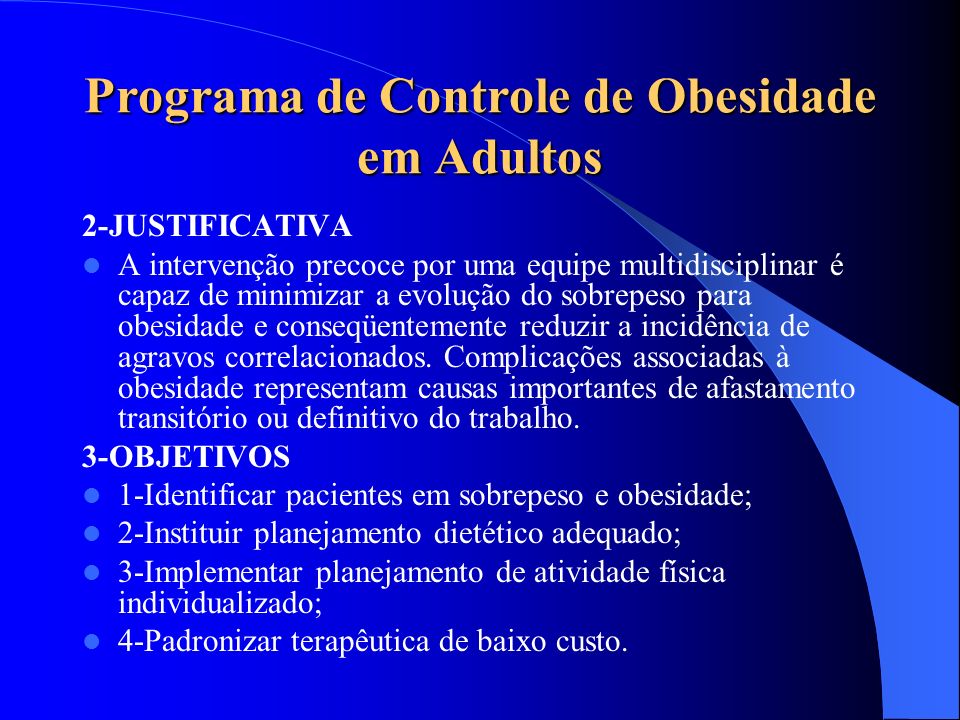 Programa de Controle de Obesidade em Adultos