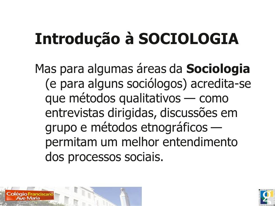 Introdução à SOCIOLOGIA
