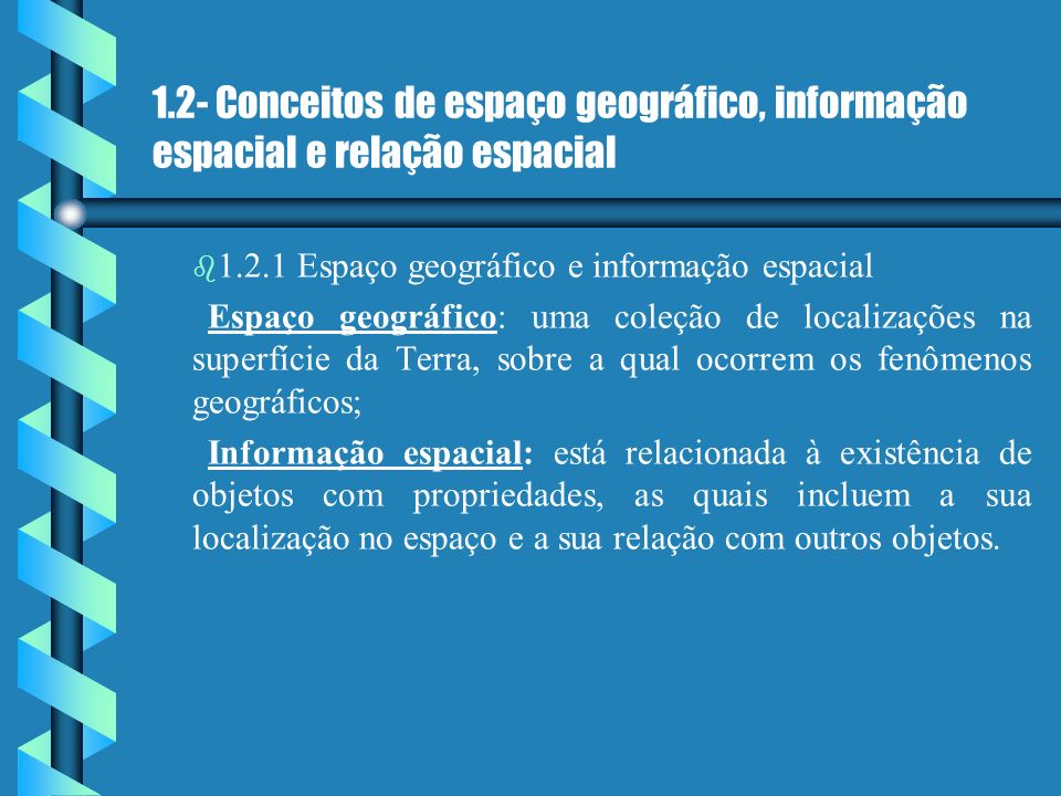 1.2- Conceitos de espaço geográfico, informação espacial e relação espacial
