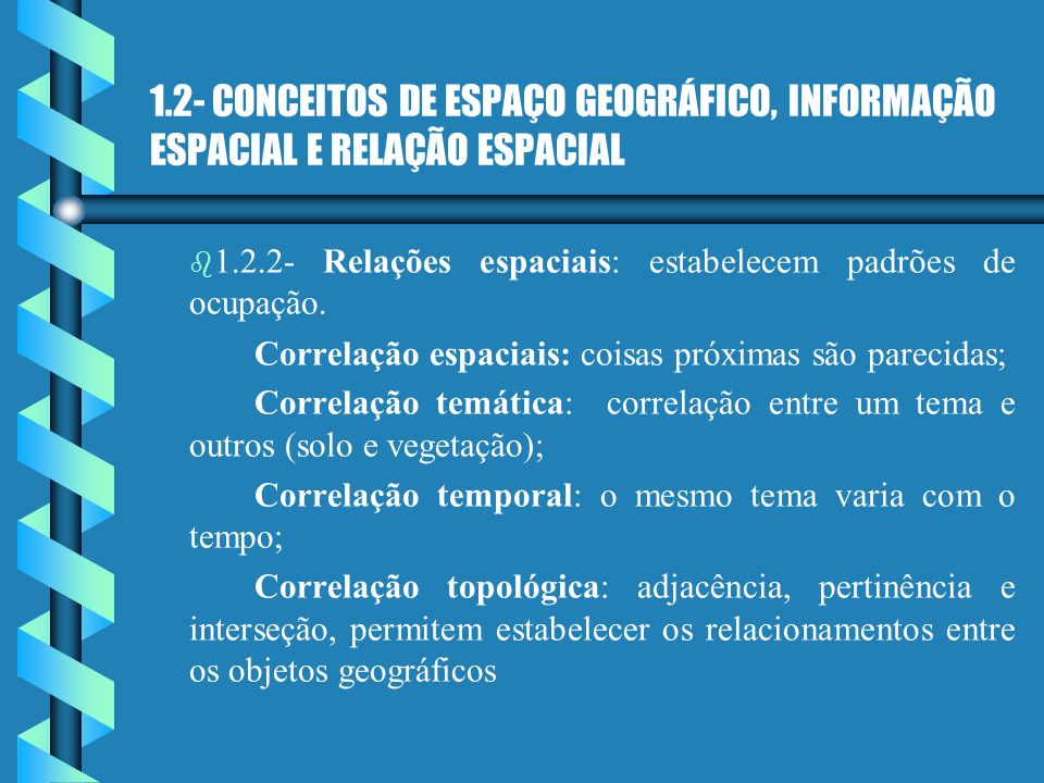 1.2- CONCEITOS DE ESPAÇO GEOGRÁFICO, INFORMAÇÃO ESPACIAL E RELAÇÃO ESPACIAL