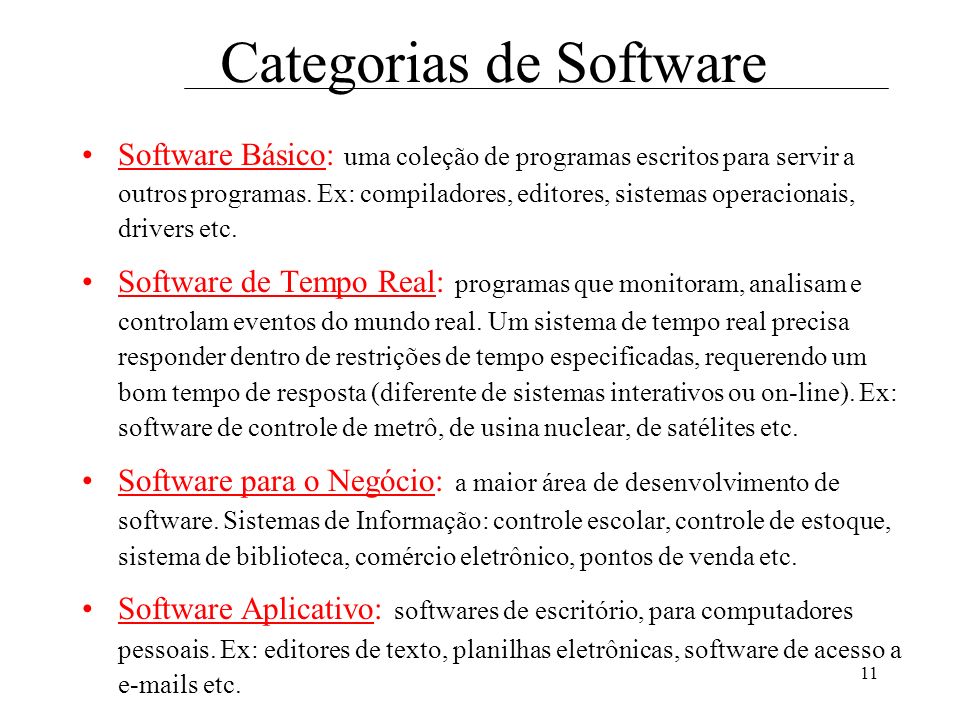 Categorias de Software