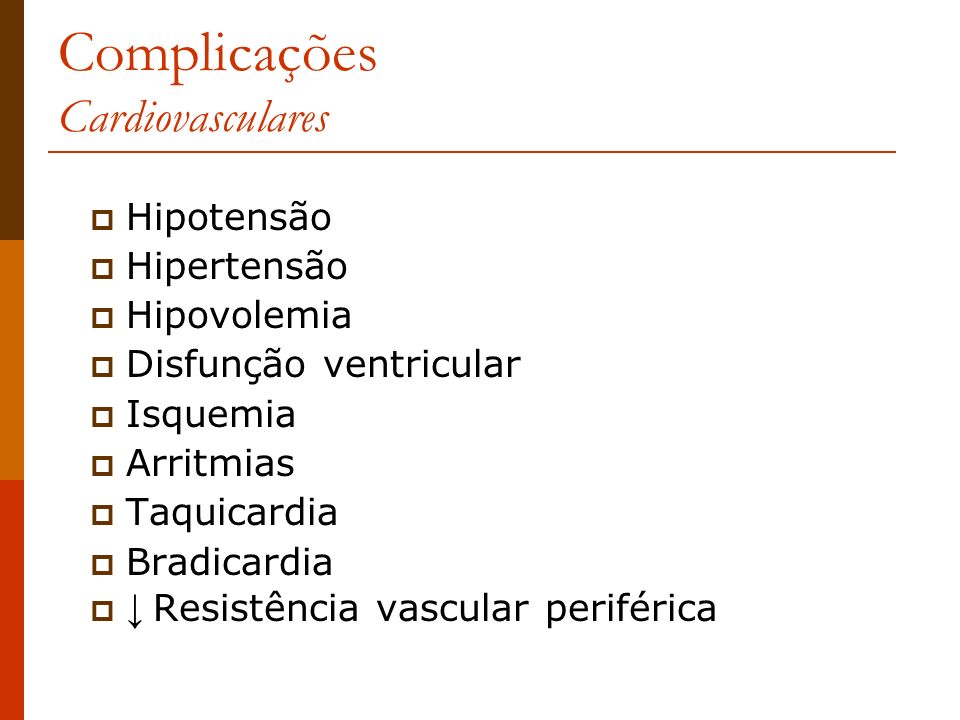 Complicações Cardiovasculares