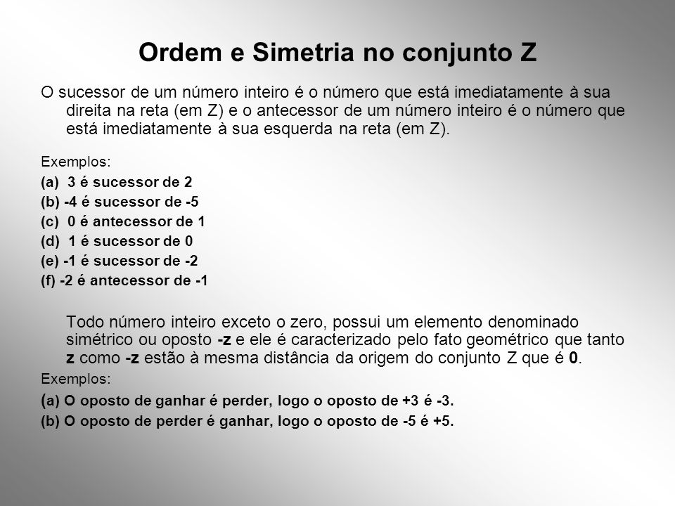 Ordem e Simetria no conjunto Z