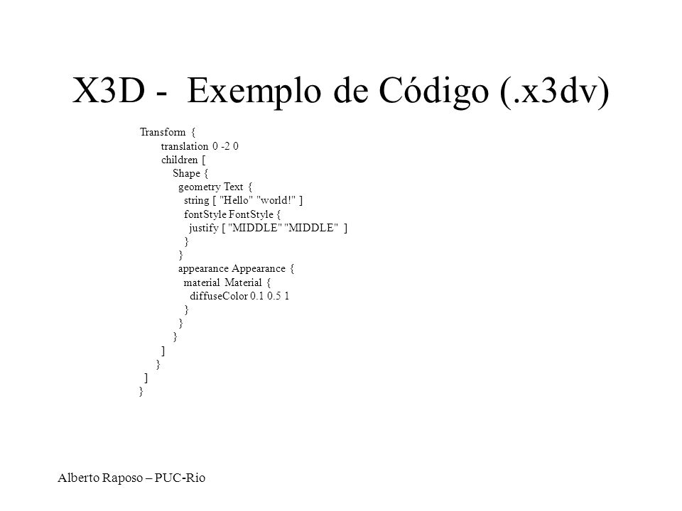 X3D - Exemplo de Código (.x3dv)