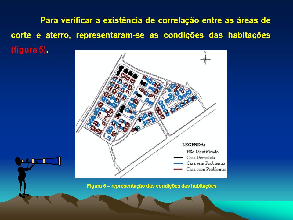 Para verificar a existência de correlação entre as áreas de corte e aterro, representaram-se as condições das habitações (figura 5).