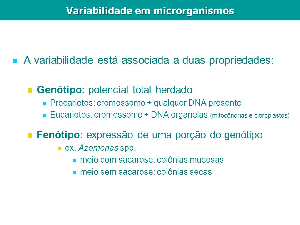 Variabilidade em microrganismos