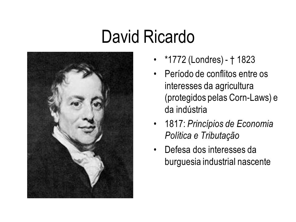 David Ricardo *1772 (Londres) - † 1823