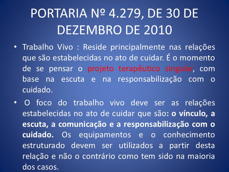 PORTARIA Nº 4.279, DE 30 DE DEZEMBRO DE 2010