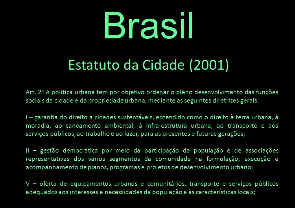 Brasil Estatuto da Cidade (2001)