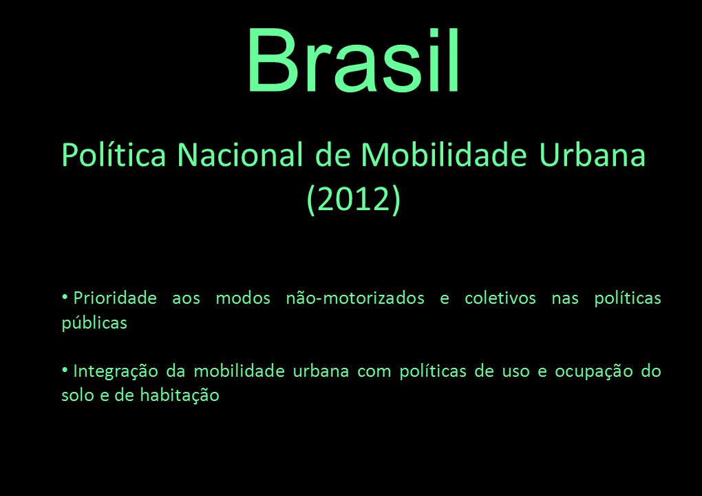 Política Nacional de Mobilidade Urbana (2012)