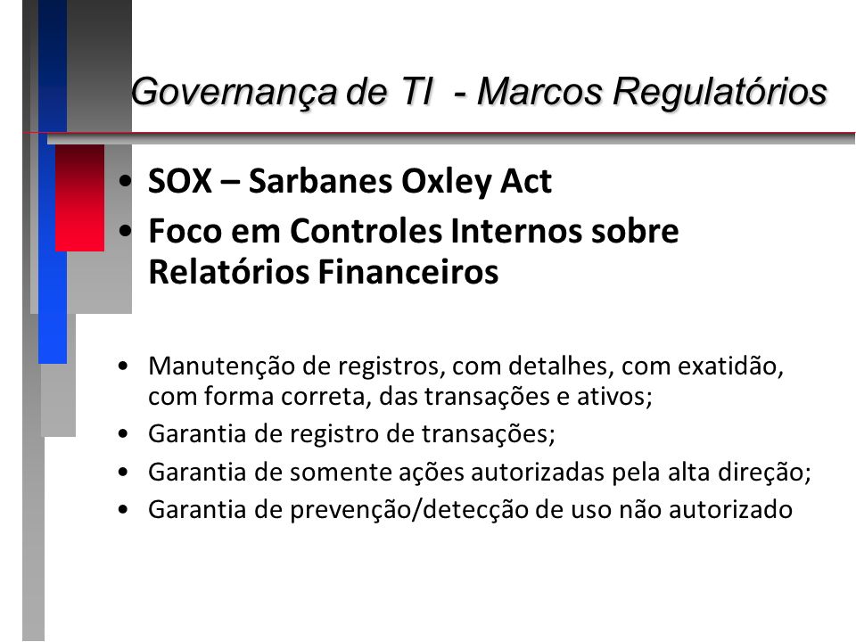 Governança de TI - Marcos Regulatórios