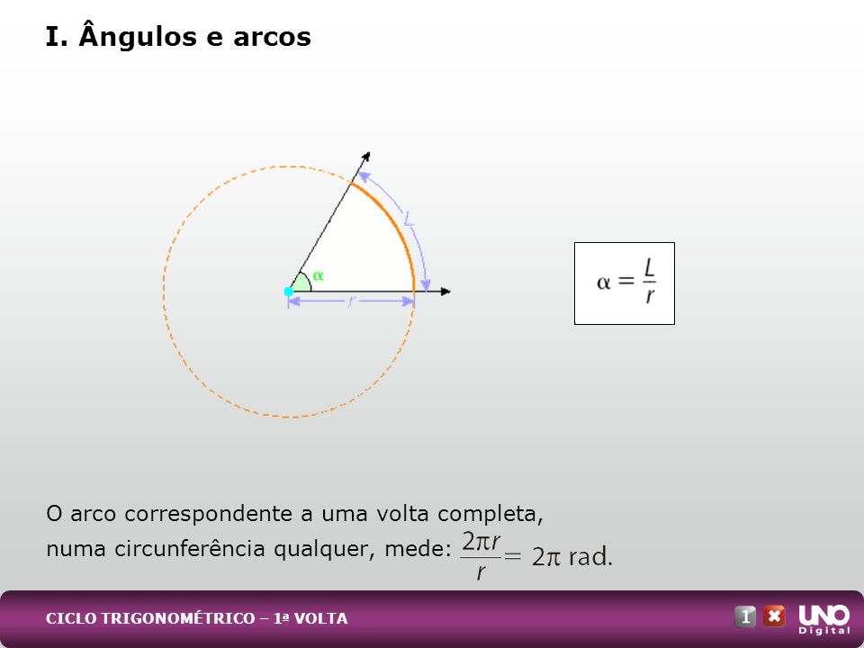 Mat-cad-1-top-7 – 3 Prova I. Ângulos e arcos. O arco correspondente a uma volta completa, numa circunferência qualquer, mede:
