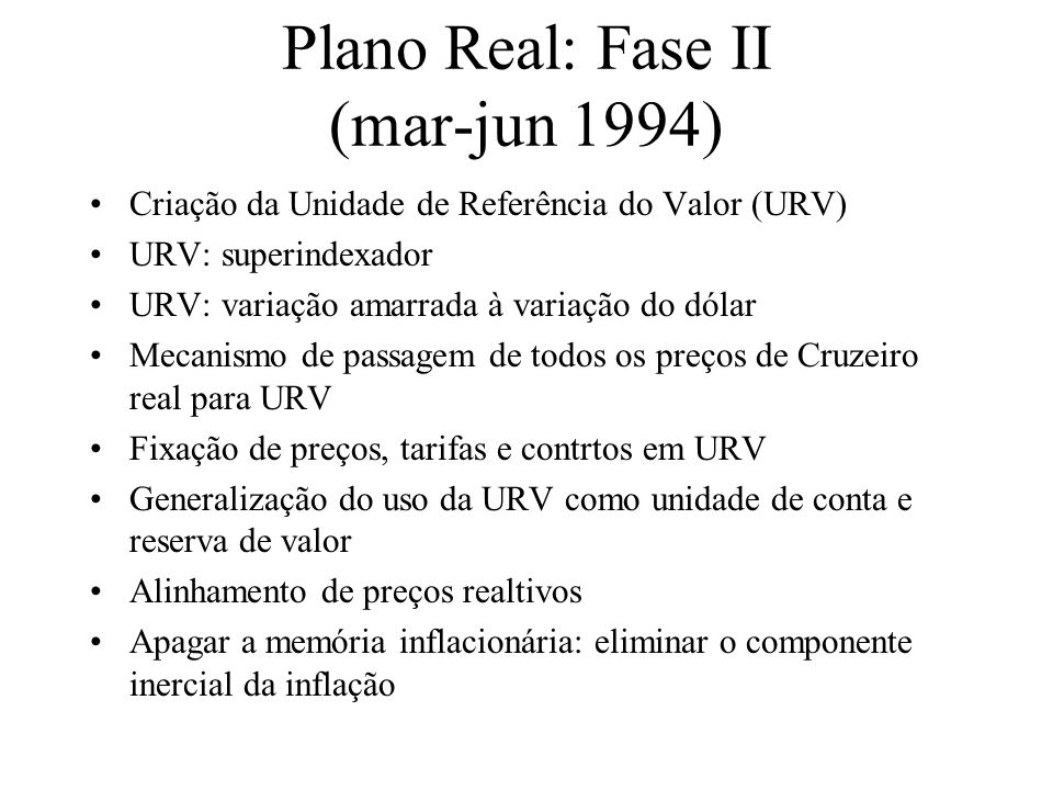 Plano Real: Fase II (mar-jun 1994)