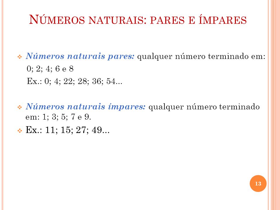 Números naturais: pares e ímpares