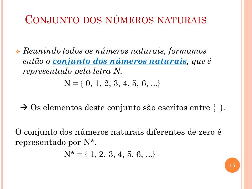 Conjunto dos números naturais