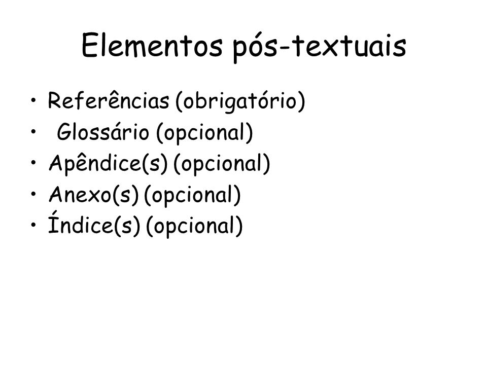 Elementos pós-textuais