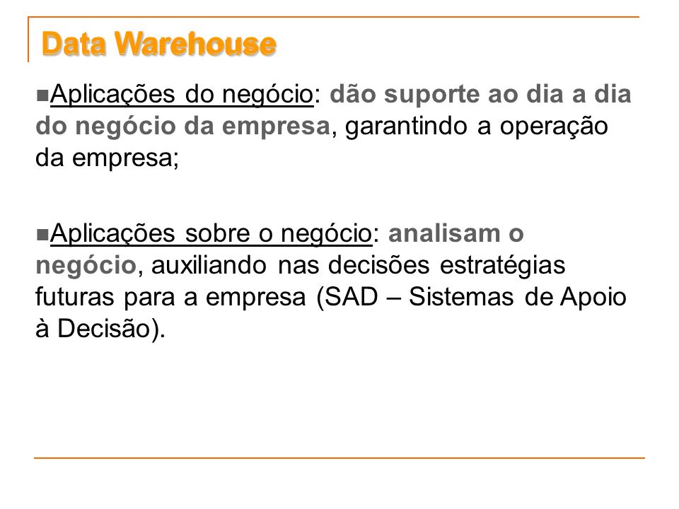 Data Warehouse Data Warehouse