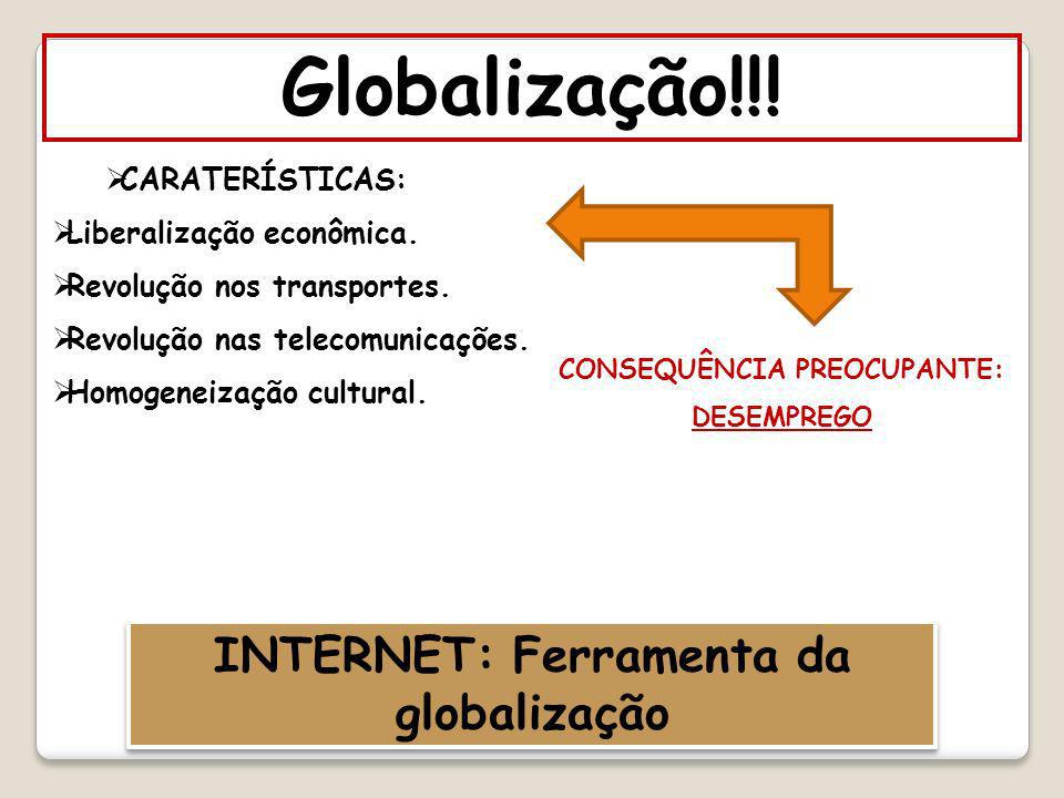 CONSEQUÊNCIA PREOCUPANTE: INTERNET: Ferramenta da globalização