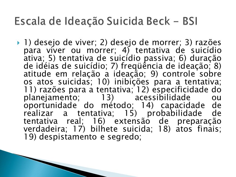 Escala de Ideação Suicida Beck - BSI