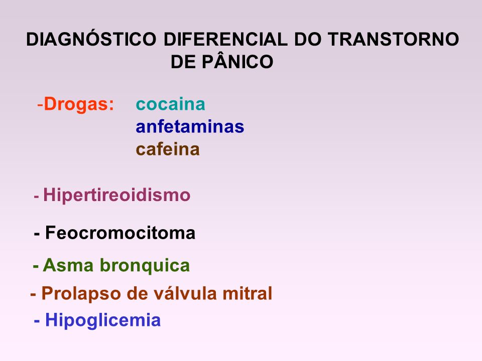 DIAGNÓSTICO DIFERENCIAL DO TRANSTORNO DE PÂNICO