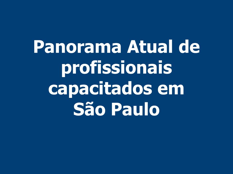 Panorama Atual de profissionais capacitados em São Paulo