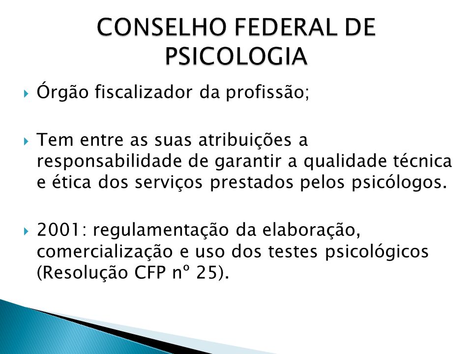 CONSELHO FEDERAL DE PSICOLOGIA