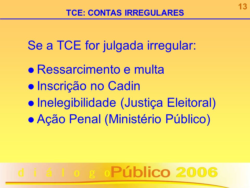 TCE: CONTAS IRREGULARES