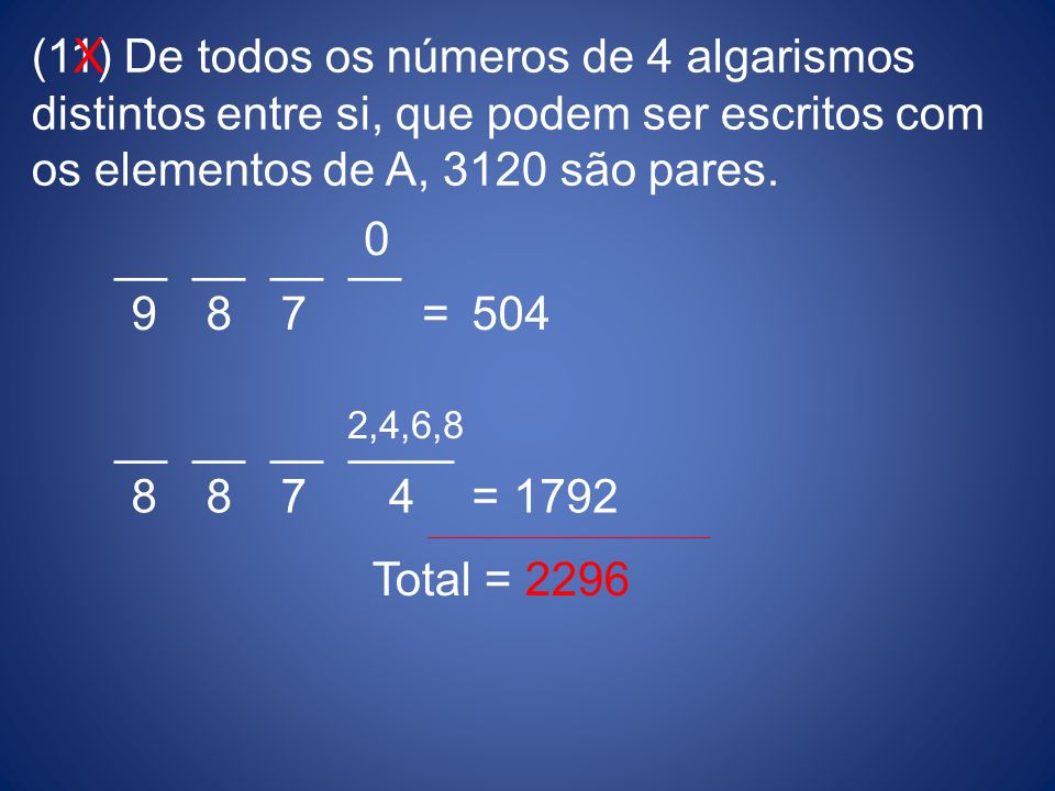 (11) De todos os números de 4 algarismos