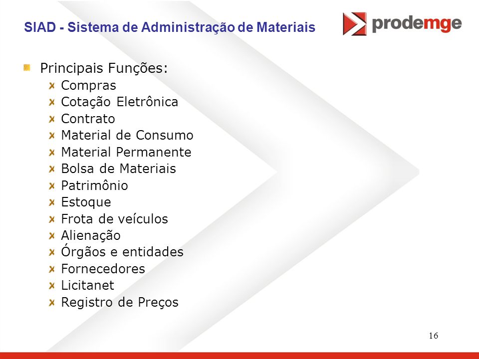 SIAD - Sistema de Administração de Materiais