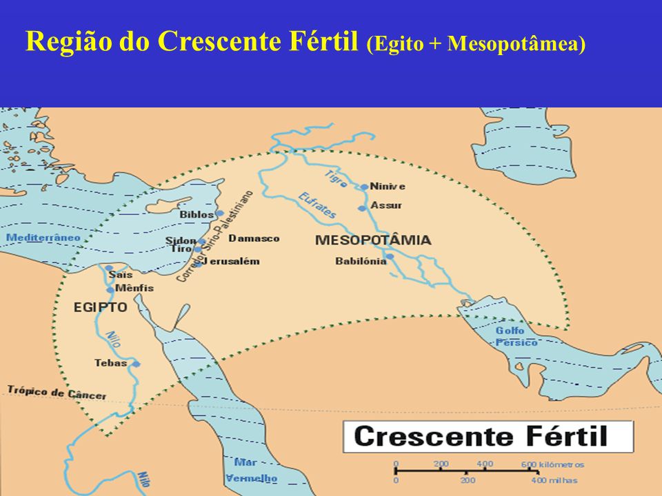 Região do Crescente Fértil (Egito + Mesopotâmea)