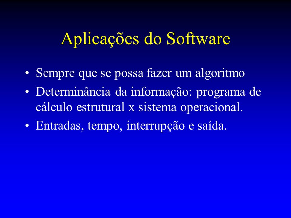 Aplicações do Software