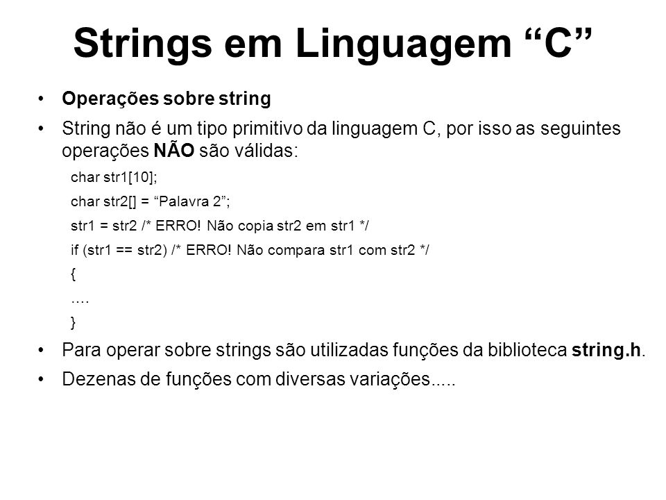 Strings em Linguagem C