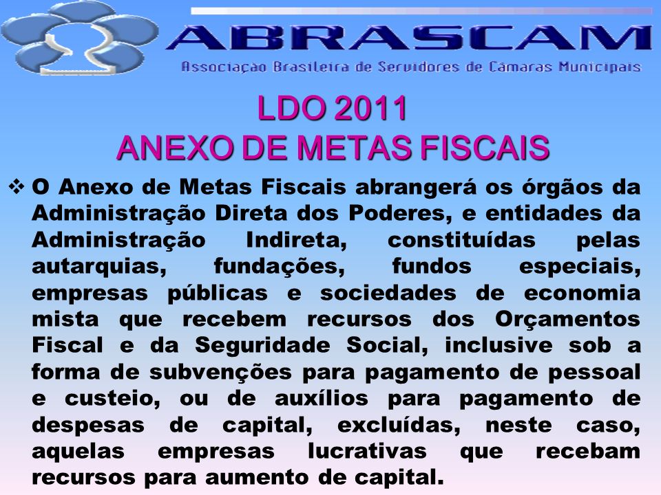 LDO 2011 ANEXO DE METAS FISCAIS