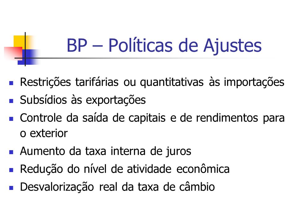 BP – Políticas de Ajustes