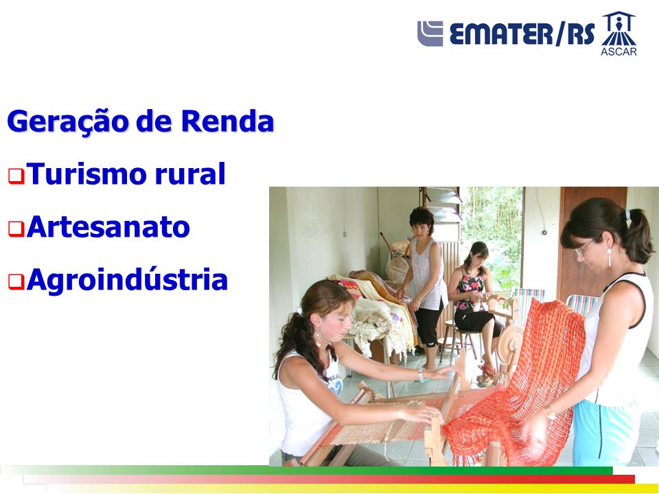 Geração de Renda Turismo rural Artesanato Agroindústria